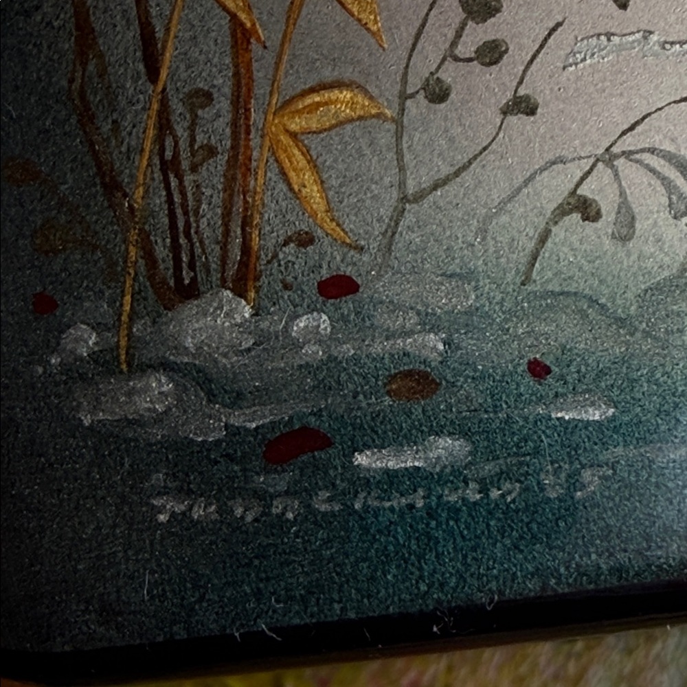 Vintage 1985 Russian Lacquer Morozko Hand-Painted Wood Trinket Jewery Box Signed - Picture 5 of 16